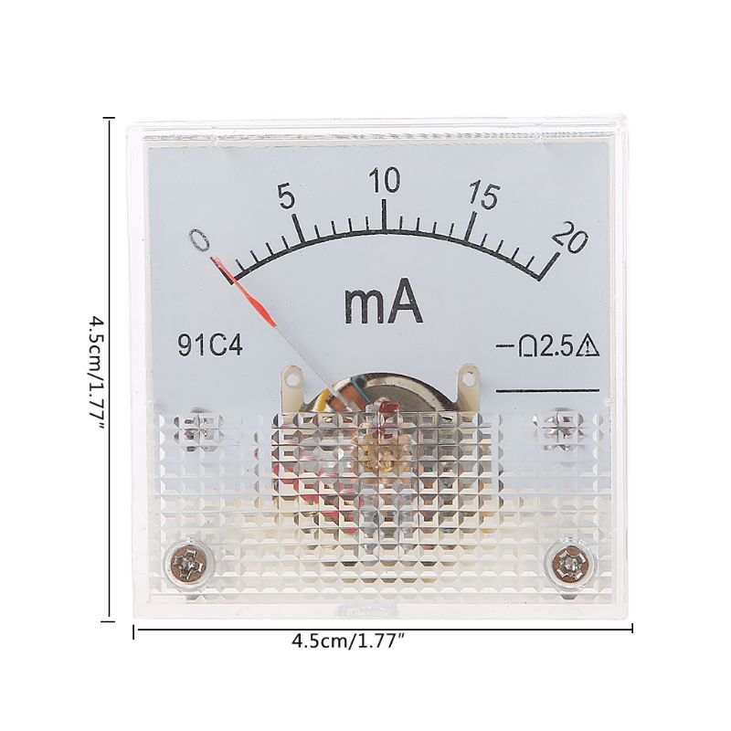 91C4 Ampometer Dc Analogue Current Meter Panel Mechanical Pointer Type 1/2/3/5/10/20/30/50/100/200/300/500mA