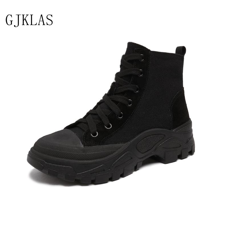 Boots Platform Sneakers Ankle Women Shoes Black Canvas High Top Breathable Comfy Woman Platforms Female
Boots Platform Sneakers Ankle Women Shoes Black Canvas High Top Breathable Comfy Woman Platforms Female