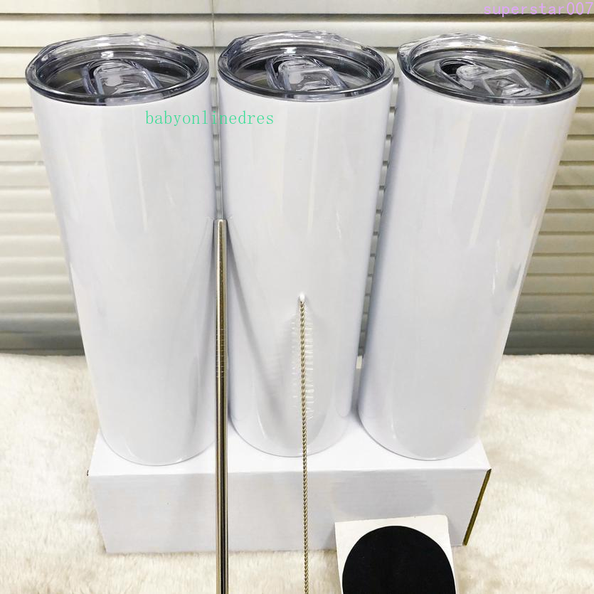 DHL Sublimation Tumblers 20oz blank white straight cup with lid straw 20oz Stainless steel vacuum insulated water mgu
DHL Sublimation Tumblers 20oz blank white straight cup with lid straw 20oz Stainless steel vacuum insulated water mgu