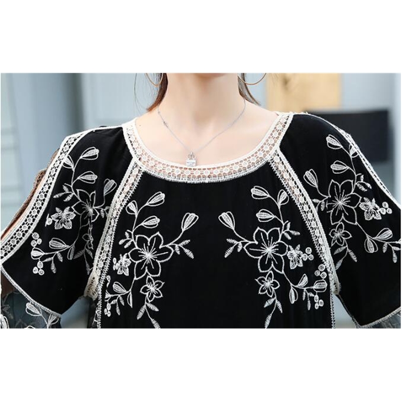 blusas mujer de moda shirts women flare sleeve embroidery white blouse tops s and blouses 4506 50 210506
