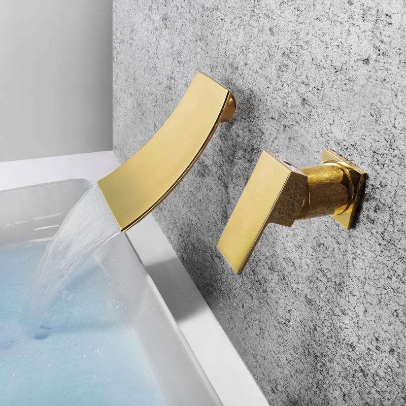Bathroom Sink Faucets SKOWLL Gold Brass Faucet Waterfall Spout Single Handle Bath Mixer Tap Washbasin Wall Mounted Taps HG-300
Bathroom Sink Faucets SKOWLL Gold Brass Faucet Waterfall Spout Single Handle Bath Mixer Tap Washbasin Wall Mounted Taps HG-300