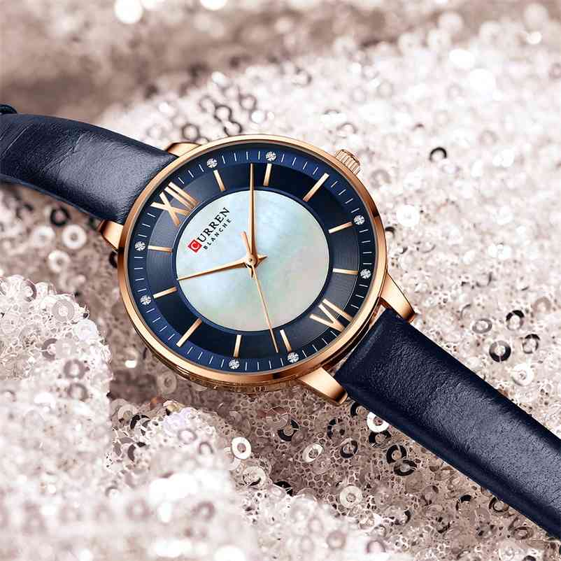 CURREN Women Watches Top Brand Luxury Leather Strap Wristwatch for Rose Girl Clock Stylish Quartz Ladies Watch 210608, Blue
CURREN Women Watches Top Brand Luxury Leather Strap Wristwatch for Rose Girl Clock Stylish Quartz Ladies Watch 210608, Blue