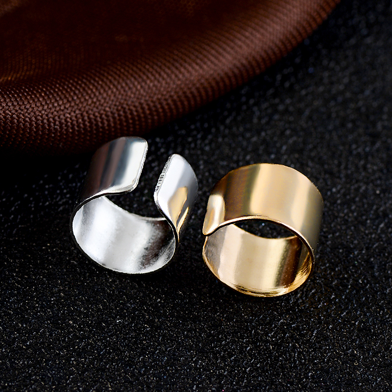Simple Creative Pierced Ear Cuffs Punk Stainless Steel Gold Silver Color Clip Women Men Hip Hop Earrings Brincos