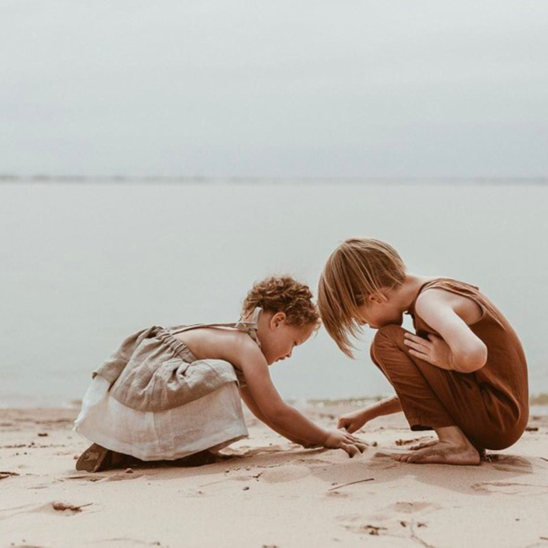 Summer Korean Japan Style Baby Girls Dresses Toddler Girl Dress Linen Vintage Clothes Fashion Kids 210521