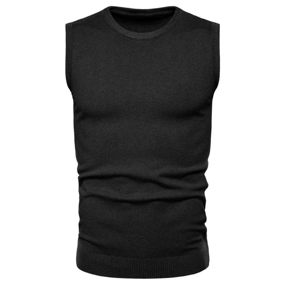 Male Cotton Sweater Pullovers Man O-neck None Sleaver Sweaters 211018