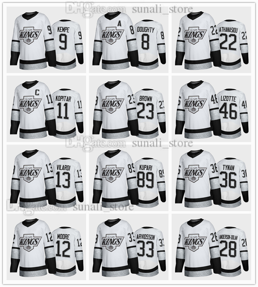 Los Angeles Kings Third White Classic Hockey Jerseys 8 Drew Doughty 11 Anze Kopitar (C) 22 Andreas Athanasiou 23 Dustin Brown 9 Adrian Kempe 48 Brendan Lemieux, Men grey
Los Angeles Kings Third White Classic Hockey Jerseys 8 Drew Doughty 11 Anze Kopitar (C) 22 Andreas Athanasiou 23 Dustin Brown 9 Adrian Kempe 48 Brendan Lemieux, Men grey