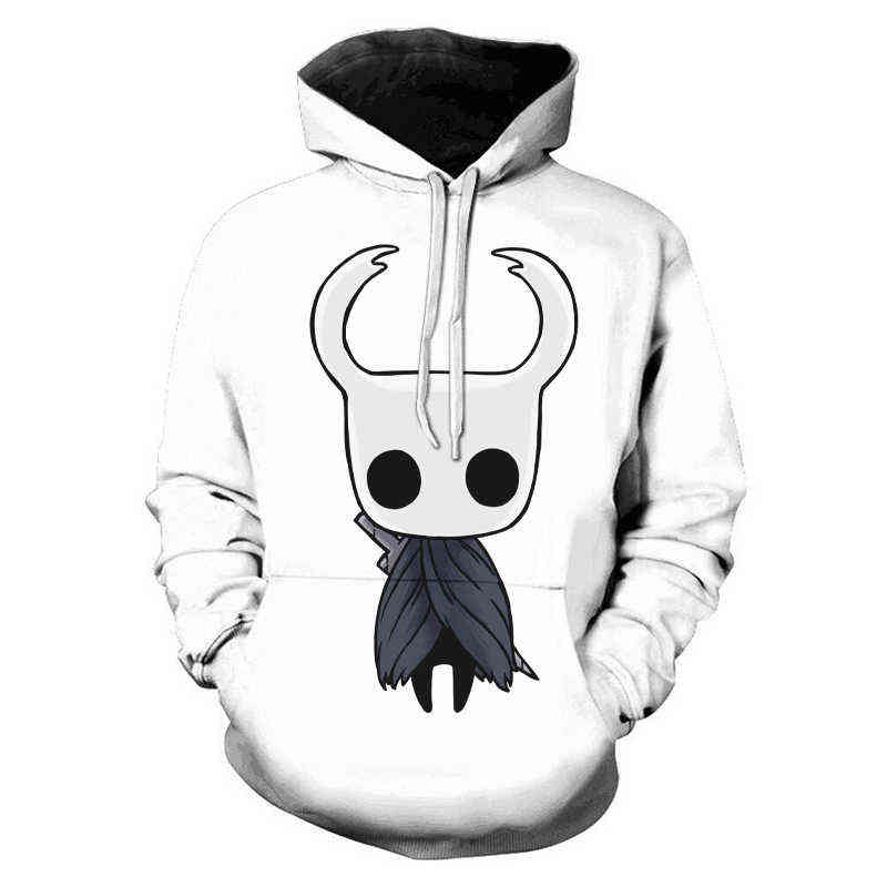 Hollow Knight 3D Prined Hoodies Men/Women Fashion Personality Anime Hoodie Harajuku Yin Yang Zipper Sweatshirts 220114