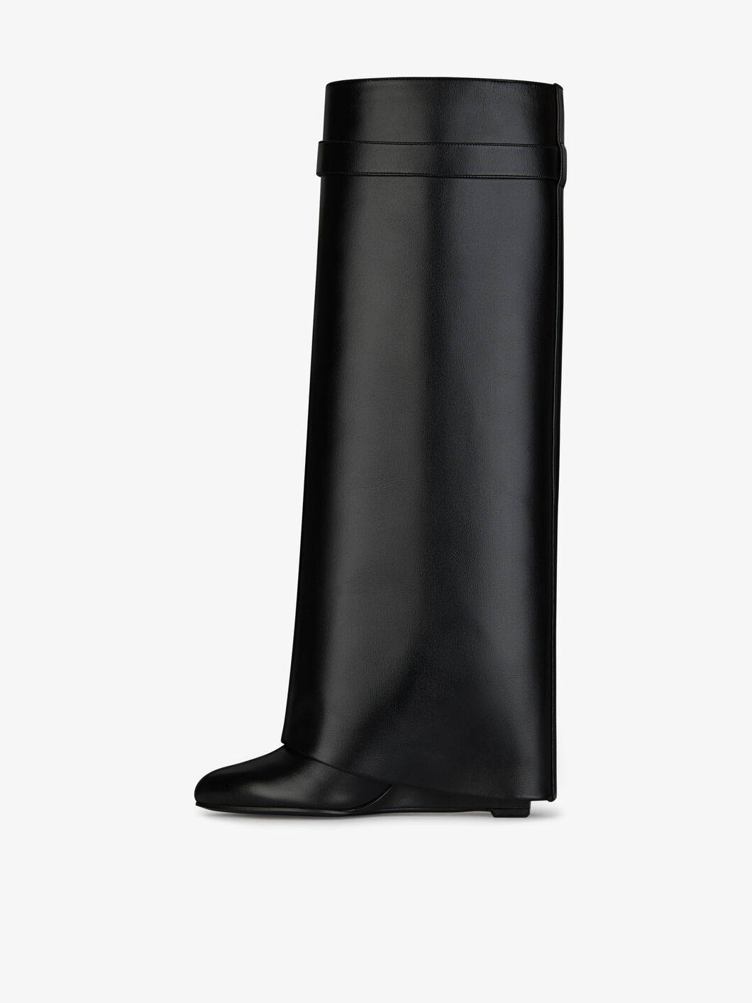 Designer-SHARK LOCK Knee boots leather silver and gold finish asymmetrical metal padlock clad wedge almond shaped toe heel height
Designer-SHARK LOCK Knee boots leather silver and gold finish asymmetrical metal padlock clad wedge almond shaped toe heel height