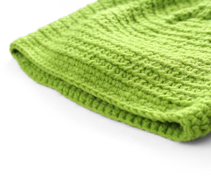 Unisex Balaclava Monster Shrek Hat Wool Winter Knitted Green Party Funny Beanie Skullies Cap for Women Men Pure Handmade GC