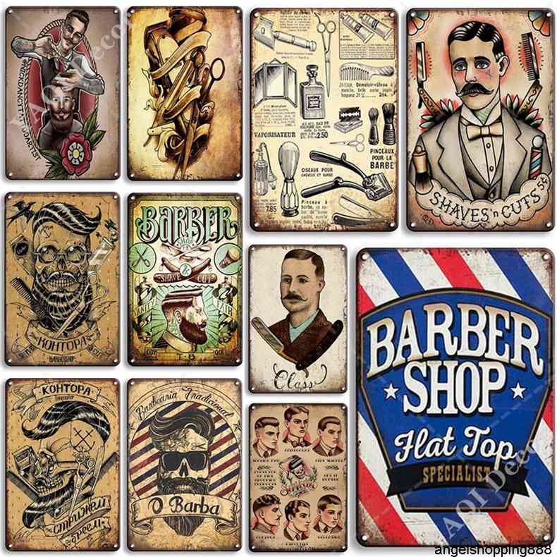 Tin Plaque Vintage Retro Shop Signs Decor Iron Painting Metal Wall Art Barber Decora 
Tin Plaque Vintage Retro Shop Signs Decor Iron Painting Metal Wall Art Barber Decora