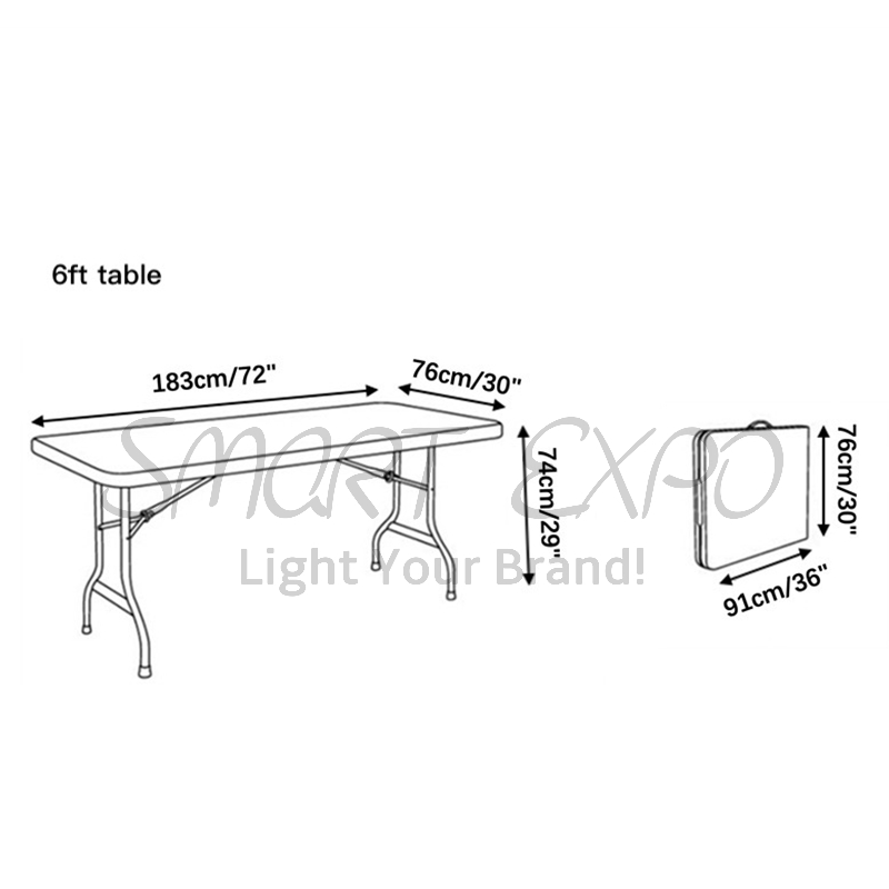 6ft High Definition Stretch Table Throw Retail Supplies for Trade Show Counter Display