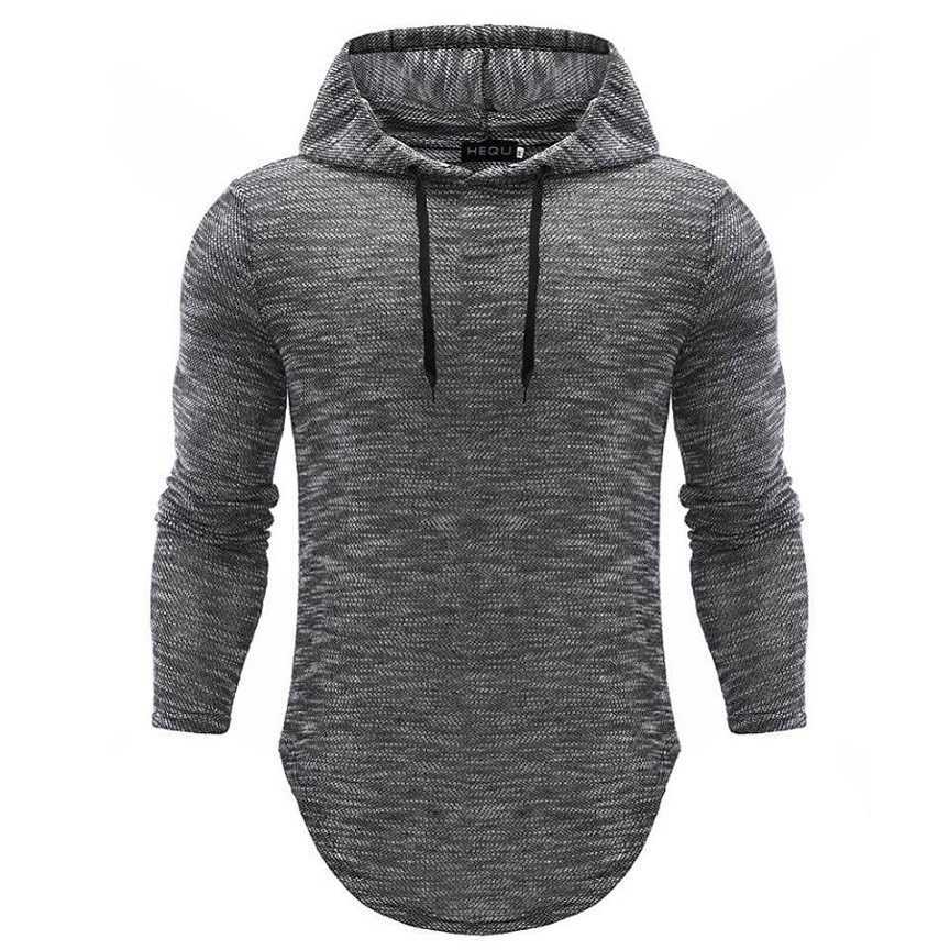 2020NEW Trendy Spring Autumn Men T Shirt Casual Long Sleeve Slim Men's Tops Stretch T-shirt Comfortable Hooded T Shirt pullover Y0907