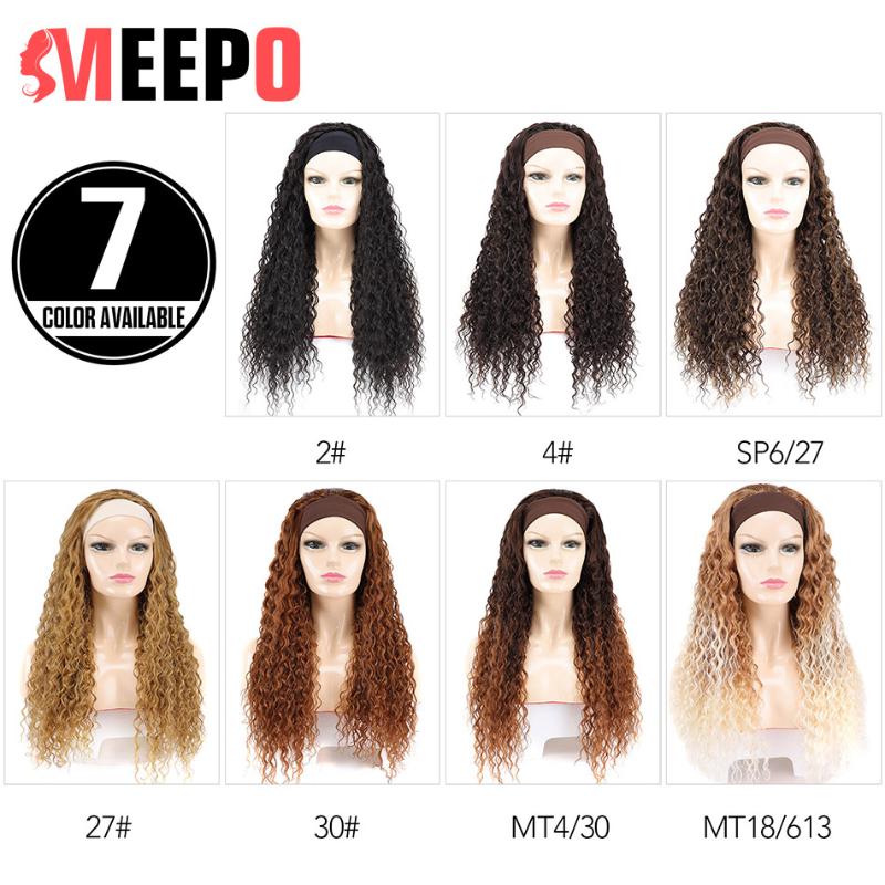 Synthetic Wigs MEEPO Water Wave Ice Headband For Black Women 28Inch70CM Long Grip Scarf Wig Full Machine Made