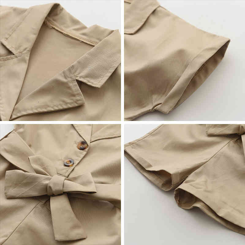 Girls Casual Clothing Sets Summer Children Fashion Clothes Bowtie Sashes Outfits with Headband Kids Solid Suits 210429