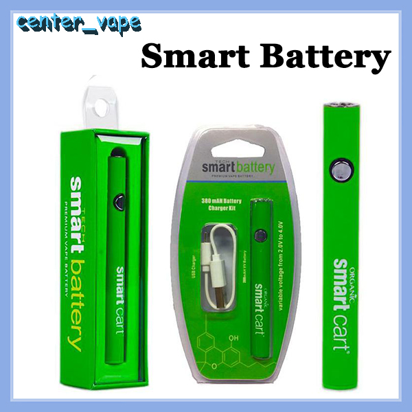 Newest Smart Cart Battery Vape 510 Thread Cartridges 380mah Variable Voltage Preheating Smartcart Batteries With USB Charger Evod Law
Newest Smart Cart Battery Vape 510 Thread Cartridges 380mah Variable Voltage Preheating Smartcart Batteries With USB Charger Evod Law