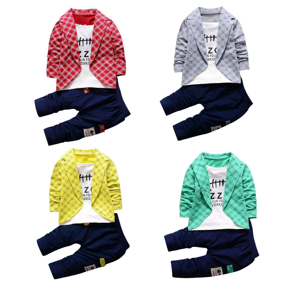 Boys Clothes Set Fashion Long Sleeve Top Pants 2pcs Fake 2 Gentleman Casual Suit Red Gray 0-4 Y Boy Baby Clothes
Boys Clothes Set Fashion Long Sleeve Top Pants 2pcs Fake 2 Gentleman Casual Suit Red Gray 0-4 Y Boy Baby Clothes