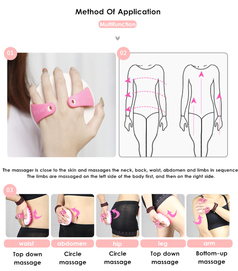 Body Massager Silicone Massage Beauty Brush Gua Sha Tool Health Care Handle Meridan Brushes Men Women Cellulite Slimming Pain Relief Cepillo De Bellez