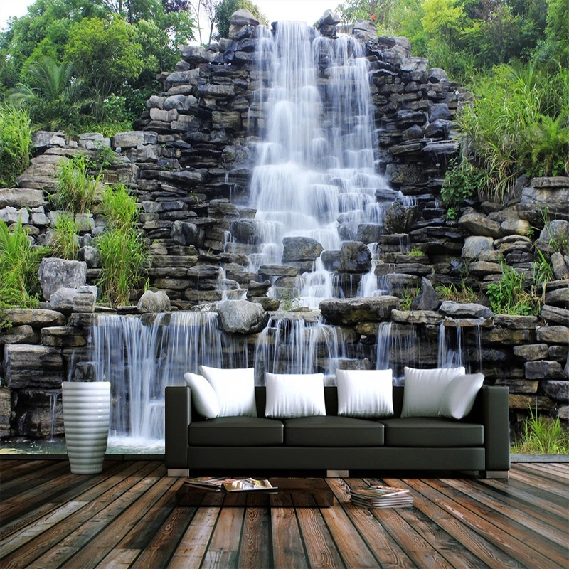 Custom 3D Wallpaper Water Flowing Waterfall Nature Landscape Art Mural Living Room Bedroom papel DE parede Decor