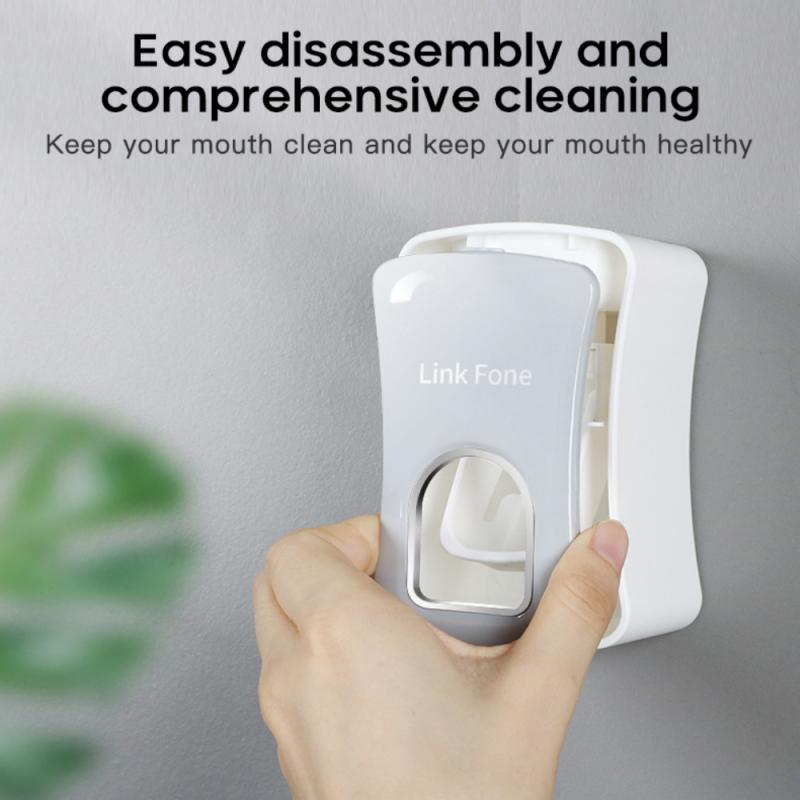 Wall Mount Toothpaste Dispenser Toothpaste Squeezer Tooth Dust-proof Toothbrush Holder Wall Mount Stand Bathroom Accessories Set