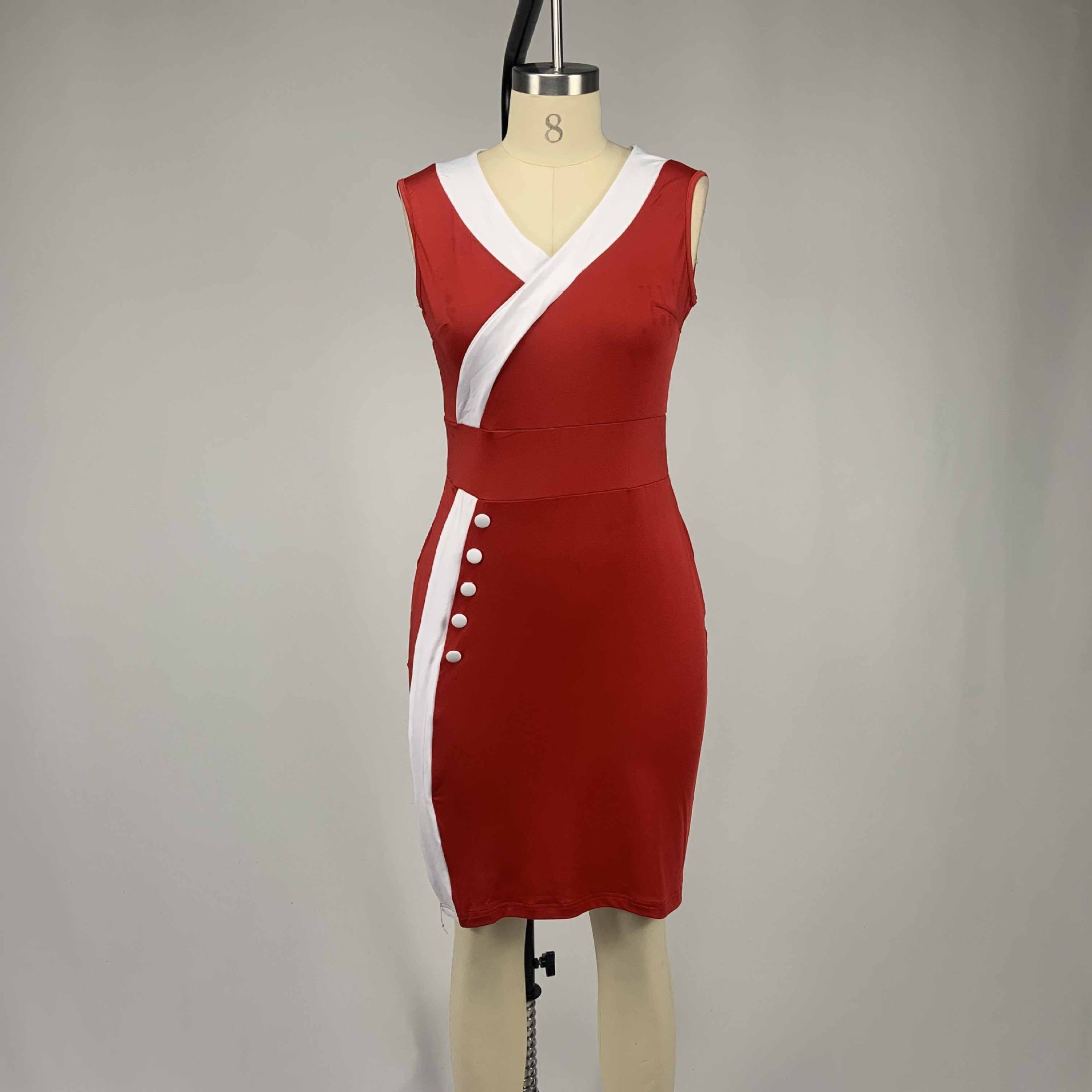 Summer Dress Women Patchwork Black White Sexy V Neck Party vestido de mujer Casual Slim Bodycon Plus Size Women Clothing 210331