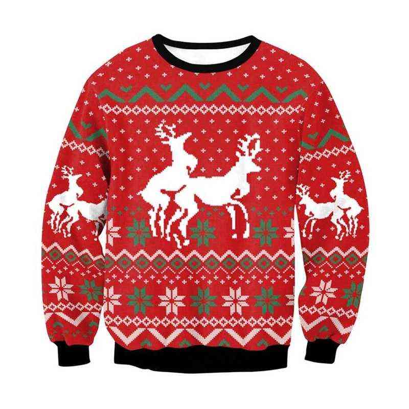 2021 Men Women Ugly Print Christmas Sweater Christmas Tree Cat Sweat Shirt Loose Novelty Xmas Sweatshirt Tops Female Dropship Y1118