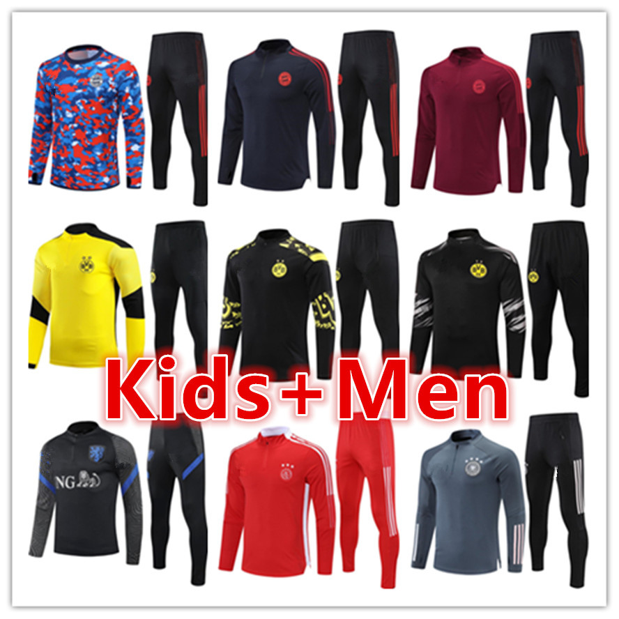 Bayern Munich Borussia BVB Dortmund Ajax mens + kids football tracksuits training suit sets 2021 2022 Netherlands Germany soccer tracksuit j, Black
Bayern Munich Borussia BVB Dortmund Ajax mens + kids football tracksuits training suit sets 2021 2022 Netherlands Germany soccer tracksuit j, Black
