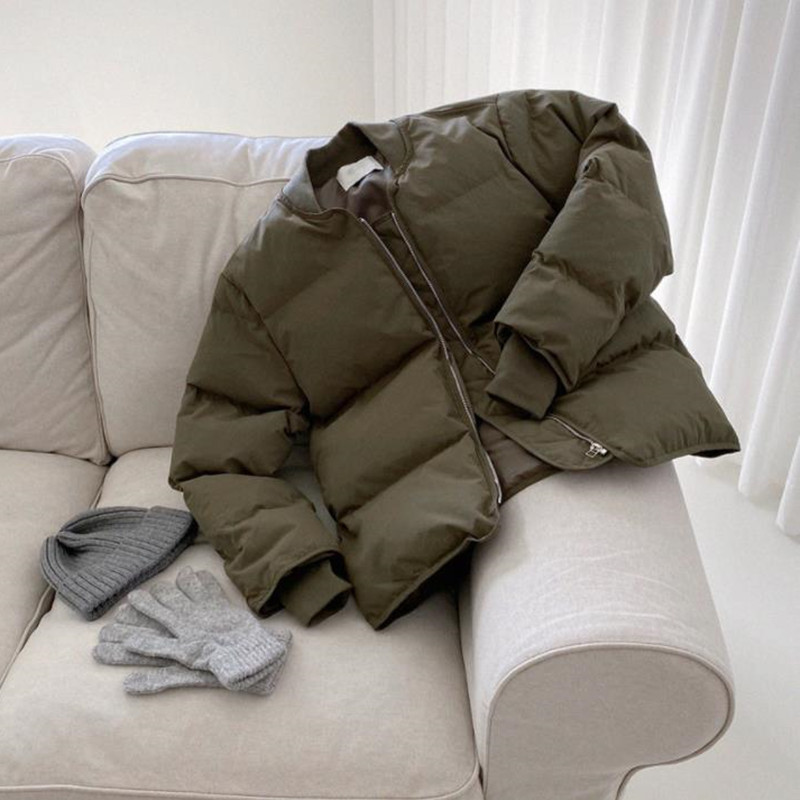 OL Autumn Winter Jacket Women Fashion Basic Bread Clothes Elegant Warm Coat Solid Loose Outwear Parkas Female 210421