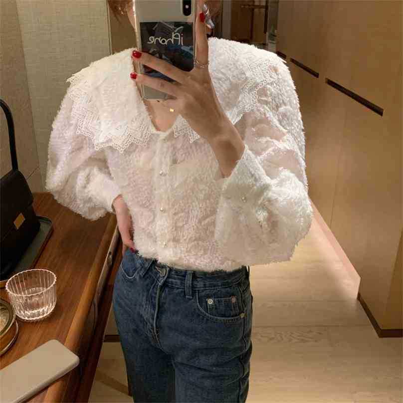 Chic Vintage Loose High Quality Retro Mesh Basic Tops Lady Fashion Women Shirt Lace All Match Casual Blouses 210525, White
Chic Vintage Loose High Quality Retro Mesh Basic Tops Lady Fashion Women Shirt Lace All Match Casual Blouses 210525, White