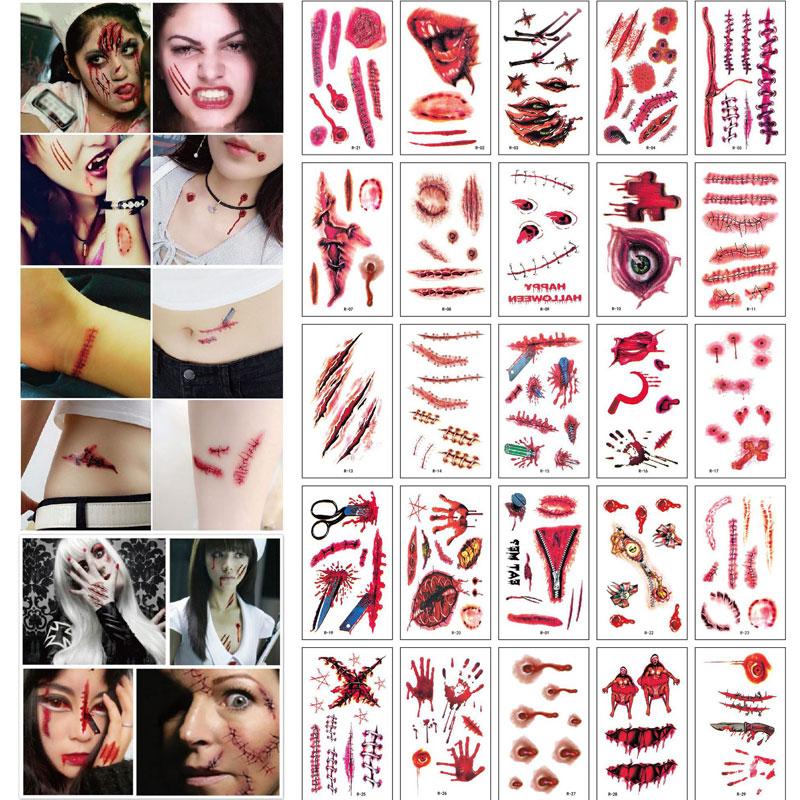 Party Decoration Halloween Lifelike Fake Bloody Wound Tattoo Sticker Scary Waterproof Temporary Stickers Horror 30pcs/Set
Party Decoration Halloween Lifelike Fake Bloody Wound Tattoo Sticker Scary Waterproof Temporary Stickers Horror 30pcs/Set