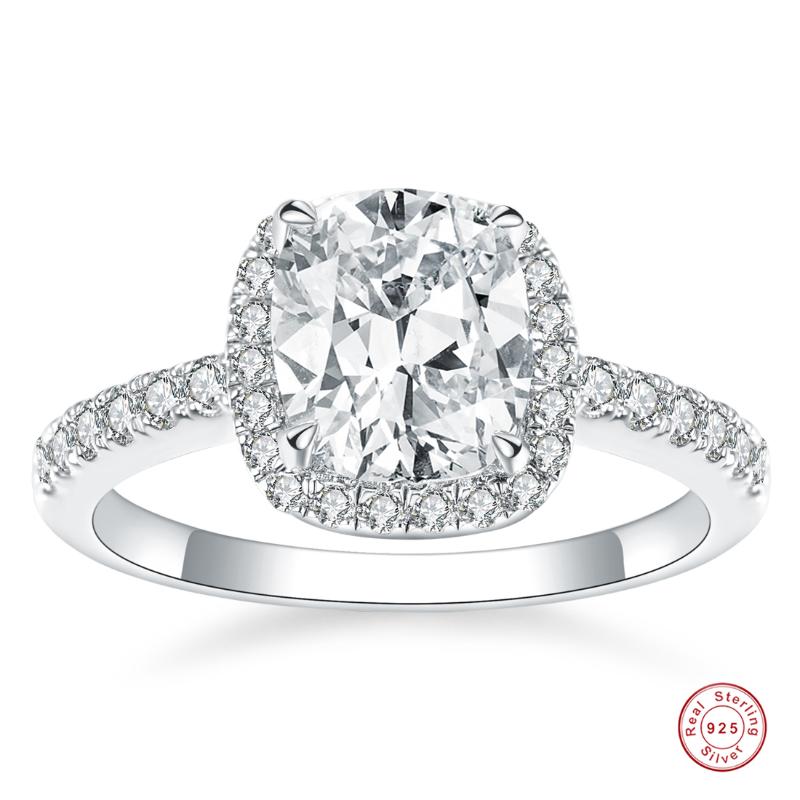 Cluster Rings 925 Sterling Silver Ring 2.3ct Classic Cushion Cut Diamond Jewelry Moissanite Engagement For Women
Cluster Rings 925 Sterling Silver Ring 2.3ct Classic Cushion Cut Diamond Jewelry Moissanite Engagement For Women