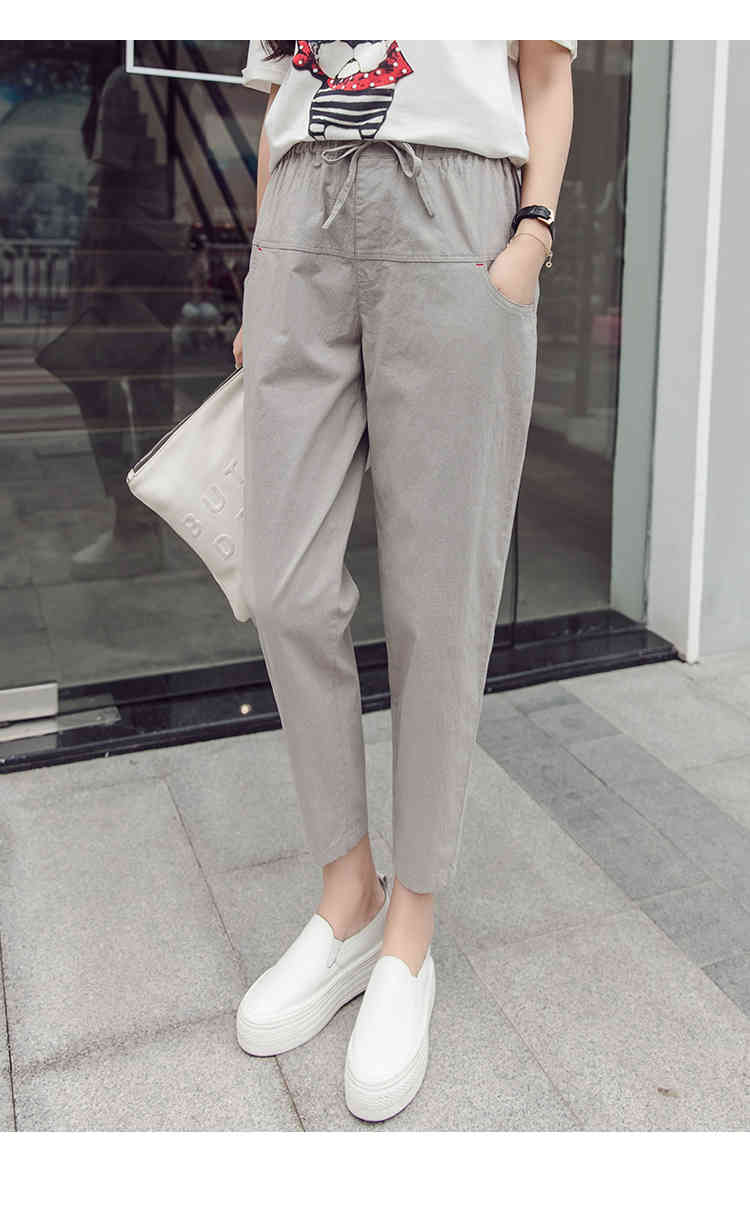 fashion female Harlan trousers plus size loose solid simple casual style women clothing 0652 40 210506