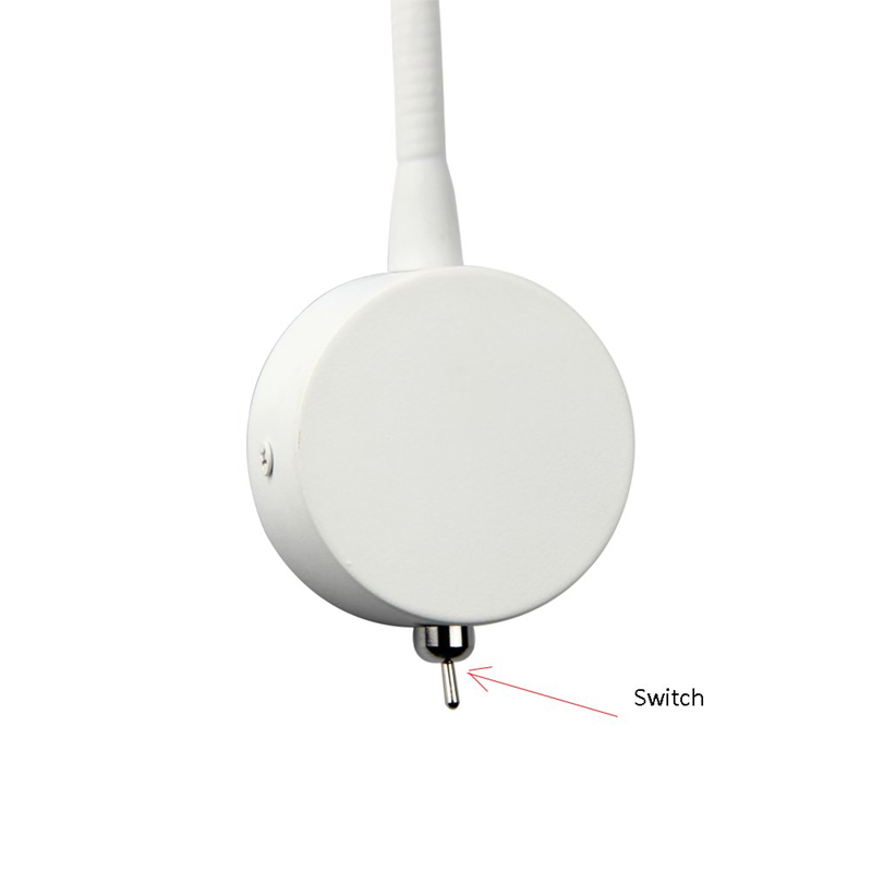 Hardwired Topoch Wall Light Fittings LED Bed Reading Lamp with On-Off Switch 3 Watt Narrow Beam Flexible Neck Headboard Mount Sconce Built-in Driver f