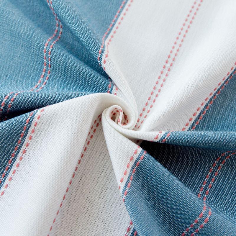 Home Striped Linens Cotton Tablecloth Tassel Protection Table Dinner Party Embroidered Banquet Cover Decorations Cloth