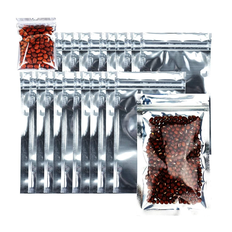17 Size Mylar Smell Proof Bags Resealable Flat Self seal Bags Food Storage Packaging Pouch Clear Silver Aluminum Foil Bags LX4267