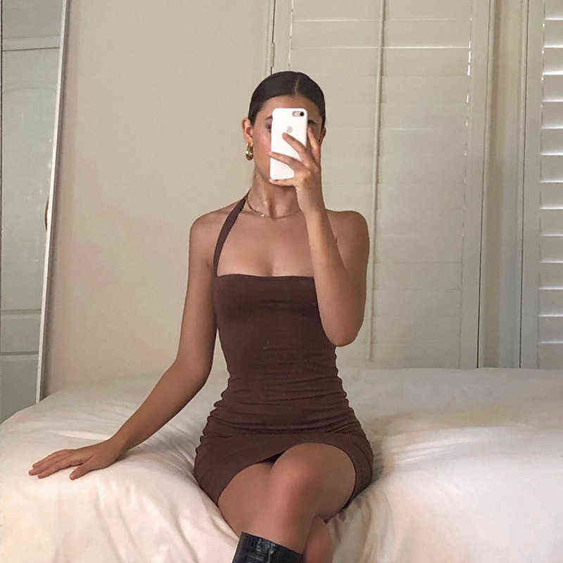 Yimunancy Bodycon Dress Women Halter Sexy Dress 2020 Ladies Summer Dress G1223, Brown
Yimunancy Bodycon Dress Women Halter Sexy Dress 2020 Ladies Summer Dress G1223, Brown