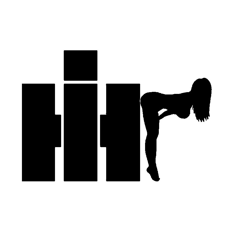 17.2CM*11.8CM Fashion Reflective Vinyl IH Girl Car Window Sticker Decal Black Silver Graphical