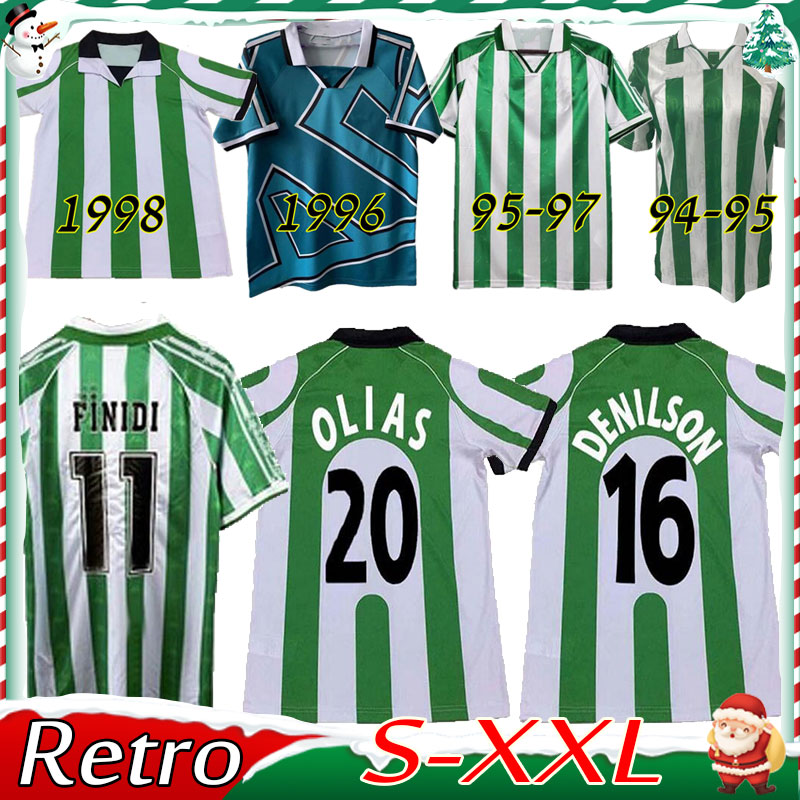 95 97 Real Betis retro HOME AWAY soccer jerseys Match Worn Menendez FINIDI 25 RIOS 21 FINIDI 11 football jerseys maillot de foot 1998 1996 1994 vintage
95 97 Real Betis retro HOME AWAY soccer jerseys Match Worn Menendez FINIDI 25 RIOS 21 FINIDI 11 football jerseys maillot de foot 1998 1996 1994 vintage