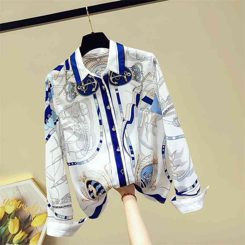 Autumn Women's Turn Down Collar Long Sleeves Runway Style Print Shirt Female Office Ladies Shirts Blouse Tops A3659 210519, Beige
Autumn Women's Turn Down Collar Long Sleeves Runway Style Print Shirt Female Office Ladies Shirts Blouse Tops A3659 210519, Beige