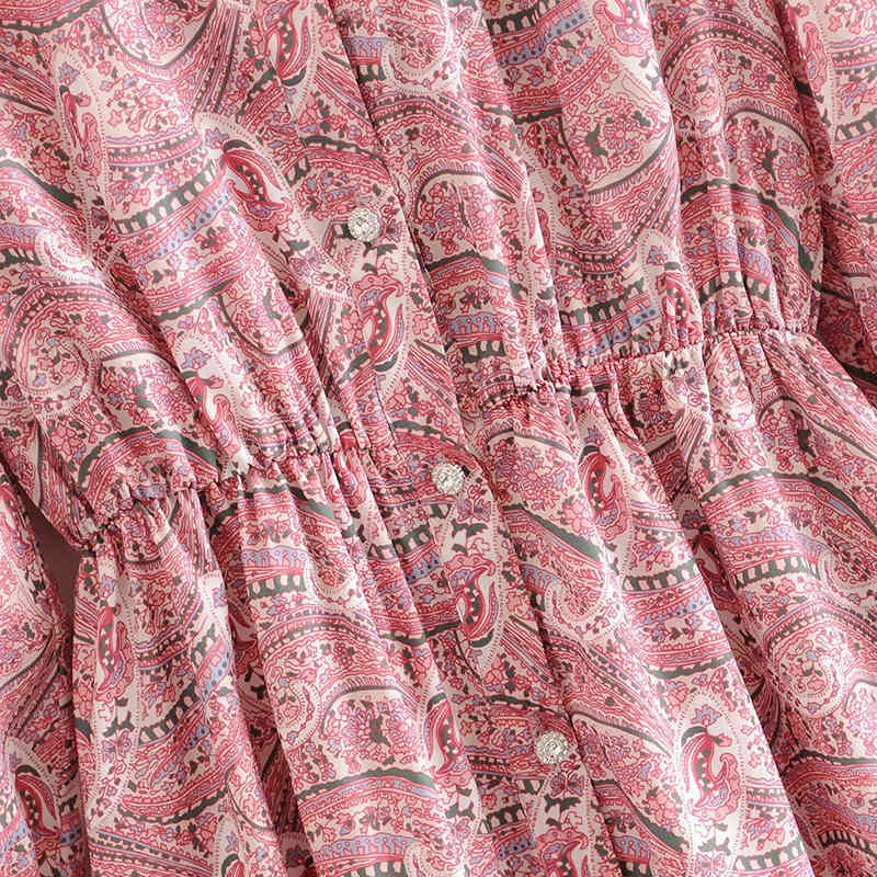 Fashion Floral Print Mini Shirt Dress Ruffled Long Sleeve Vintage Party Dress Ladies Loose Casual Chic Dresses Vestidos 210414