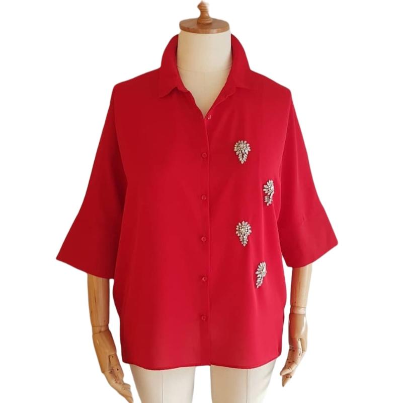 Women's Blouses & Shirts Hanezza Plus Size Women Fashion 2021 Summer Clothing Embroidered Long Sleeve Elegant Woven + 2XL - 6XL Large Turn-D, Red
Women's Blouses & Shirts Hanezza Plus Size Women Fashion 2021 Summer Clothing Embroidered Long Sleeve Elegant Woven + 2XL - 6XL Large Turn-D, Red