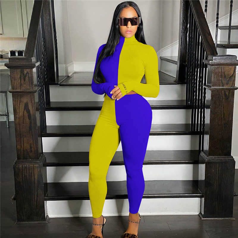 Plus size 2X Women fall winter clothing outfits panelled two piece set long sleeve sweatshirt crop top pants casual tracksuits