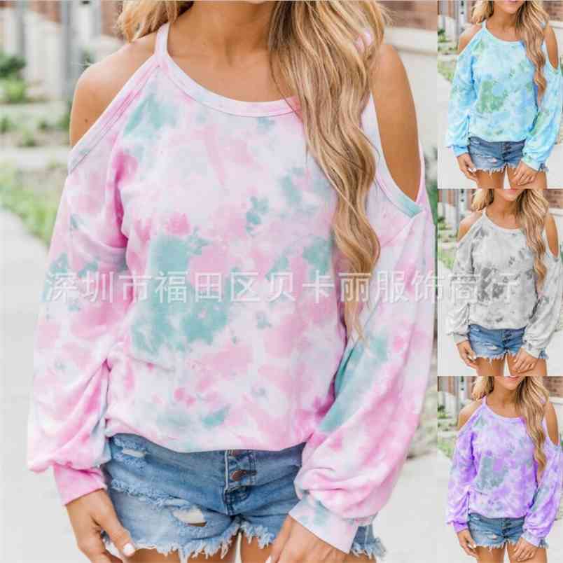Autumn Casual Printed Long-sleeved Strapless T-shirt Women' Tops Female Off Shoulder Tie Dye Print Tshirt Ropa Mujer 210517, Blue
Autumn Casual Printed Long-sleeved Strapless T-shirt Women' Tops Female Off Shoulder Tie Dye Print Tshirt Ropa Mujer 210517, Blue