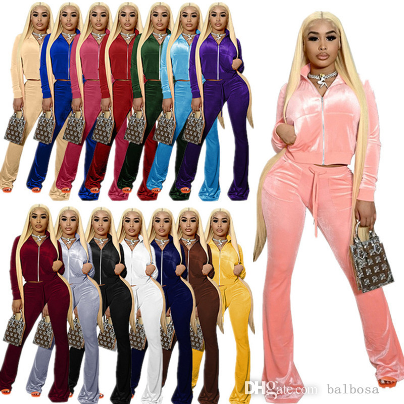 Women Velvet Sweatsuit Set Tracksuits 2 Piece Outfits Velour Zipper Front Pocket Long Sleeve Jacket+bell Bottom Wid Leg Pant Matching Suit 15 Colors, Mix sizes
Women Velvet Sweatsuit Set Tracksuits 2 Piece Outfits Velour Zipper Front Pocket Long Sleeve Jacket+bell Bottom Wid Leg Pant Matching Suit 15 Colors, Mix sizes