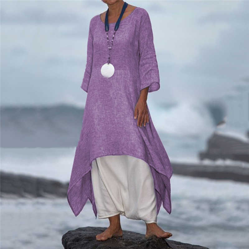 Summer Autumn Plus Size Dresses Women 5XL Loose long Vintage Dress Boho Shirt Dress Maxi Robe Fashion Female 210630