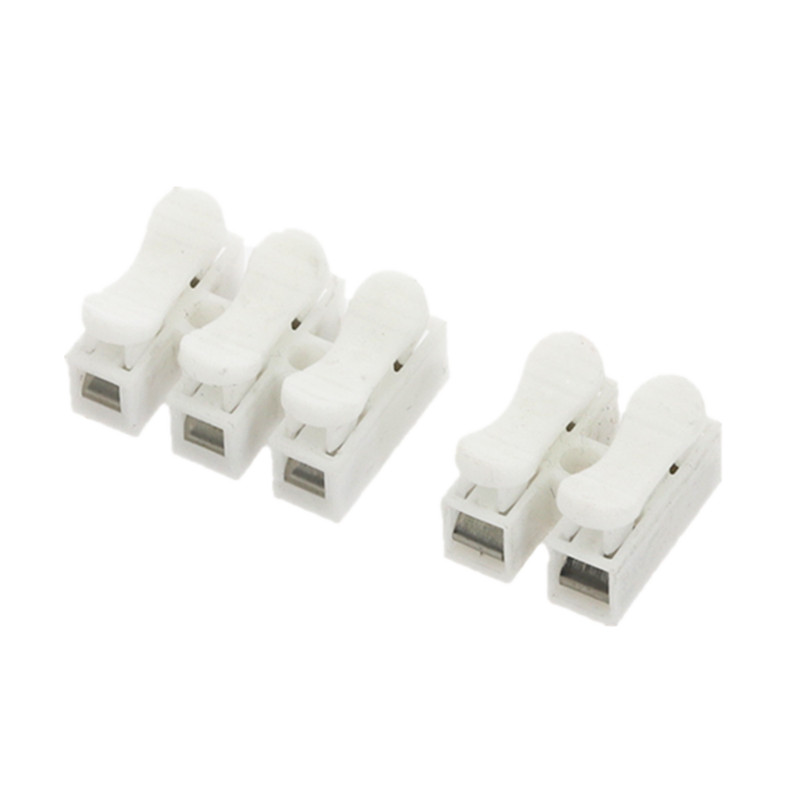50Pcs CH-2 CH-3 Spring Wire Quick Connector Lighting Accessories 2P 3P Electrical Crimp Terminals Block Splice Cable Clamp Easy Fit Led Strip free shi