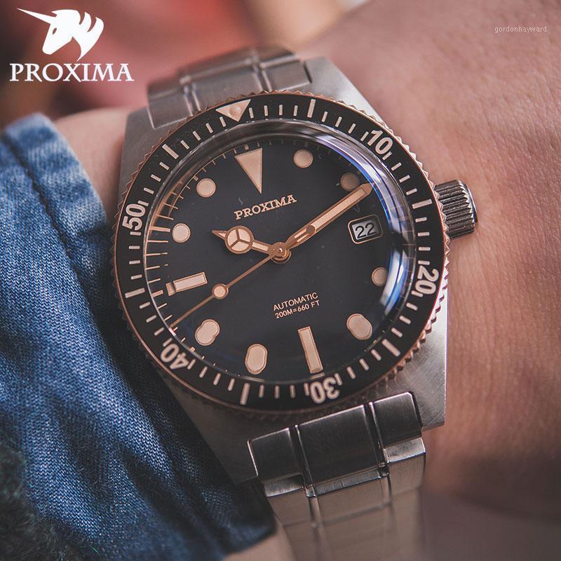 Proxima 2021 Retro Mechanical Watch Waterproof 200M Men's Automatic Clock Sapphire Crystal NH35 Sports Diving Wristwatches, Steel yellow b
Proxima 2021 Retro Mechanical Watch Waterproof 200M Men's Automatic Clock Sapphire Crystal NH35 Sports Diving Wristwatches, Steel yellow b
