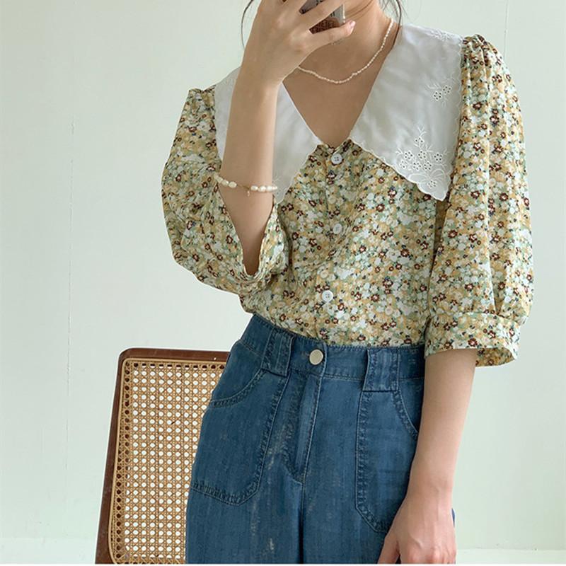 Women's Blouses & Shirts HziriP Gentle Summer Retro Ladies Oil Painting Floral Chiffon Blouse 2021 Fashion All-Match Casual Loose Single-Bre, Green
Women's Blouses & Shirts HziriP Gentle Summer Retro Ladies Oil Painting Floral Chiffon Blouse 2021 Fashion All-Match Casual Loose Single-Bre, Green