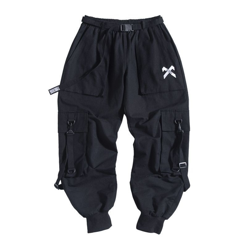 Techwear Ribbons Hip Hop Tactical Cargo Pants Men's Casual Letter Embroidery Streetwear Dance Sport Pencil Male Trousers 220115, Black pants 1
Techwear Ribbons Hip Hop Tactical Cargo Pants Men's Casual Letter Embroidery Streetwear Dance Sport Pencil Male Trousers 220115, Black pants 1