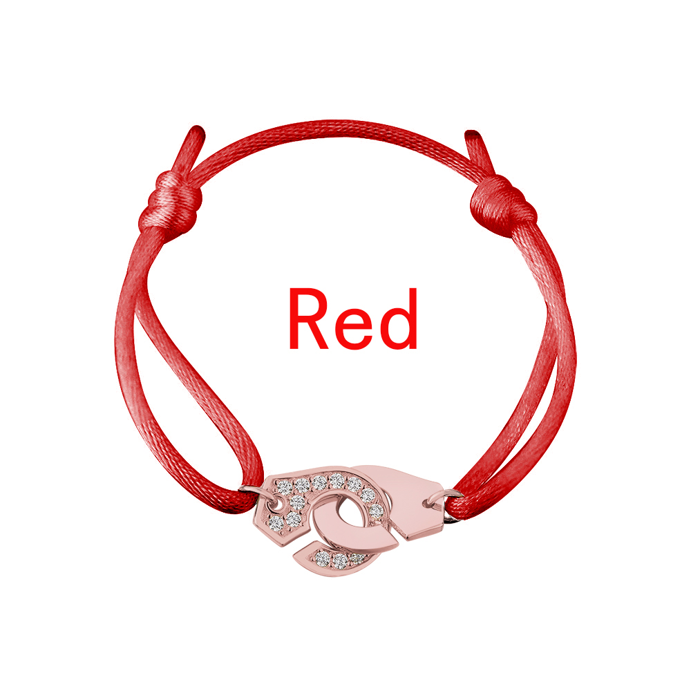 925 Sterling Silver Wedding Bracelet Rose Gold Color Handcuff With Zircon Jewelry For Women Men Menottes Adjustable Rope France Style