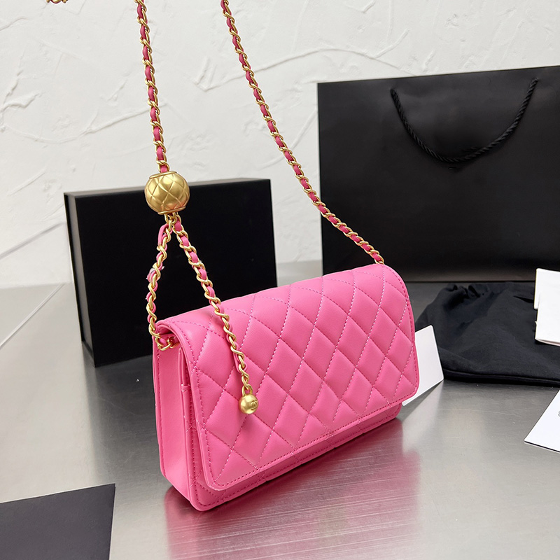 2022Classical Crush Gold Ball Mini Flap Wallet Bags 20CM Quilted Matelasse Chain Crossbody Shoulder Card Hold Purse Fuchsia Yell, Box
2022Classical Crush Gold Ball Mini Flap Wallet Bags 20CM Quilted Matelasse Chain Crossbody Shoulder Card Hold Purse Fuchsia Yell, Box
